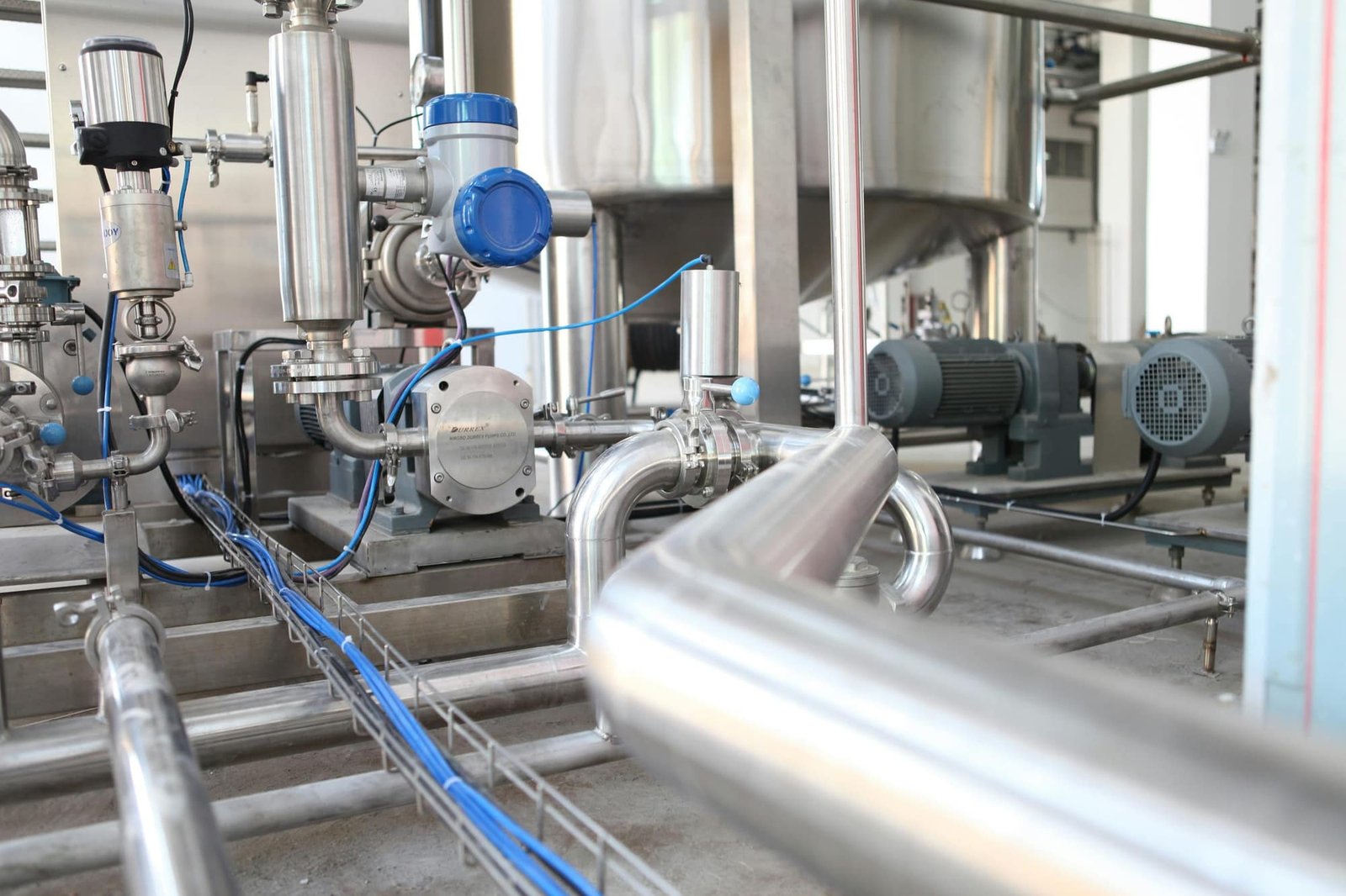 Industrial pipework and steel fabrication in a plant environment